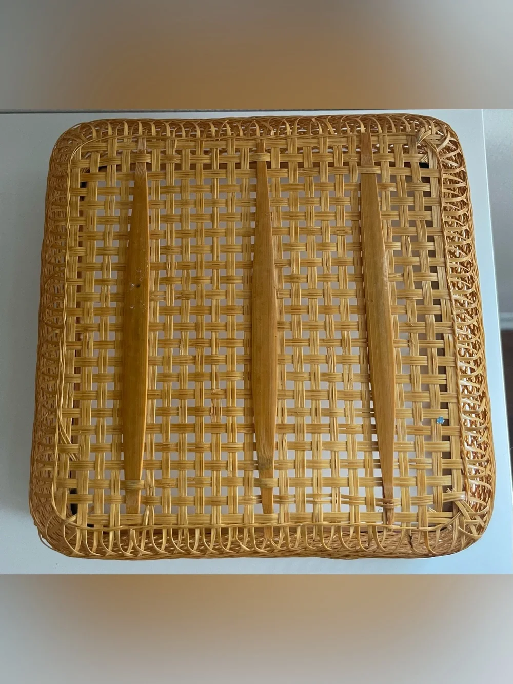 Woven Rattan Rectangular Basket - Picture 11 of 13